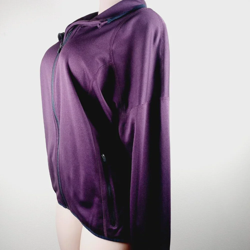 Eddie Bauer Women's Purple Long Sleeve Casual Full Zip Thermal Fleece Jacket 2XL